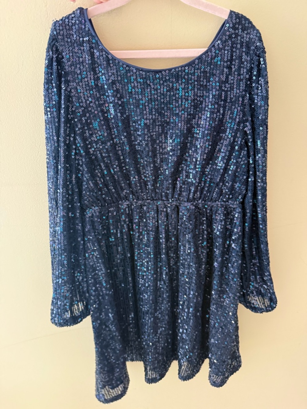Zunie Long Sleeve Sequin navy midnight blue Dress size 7